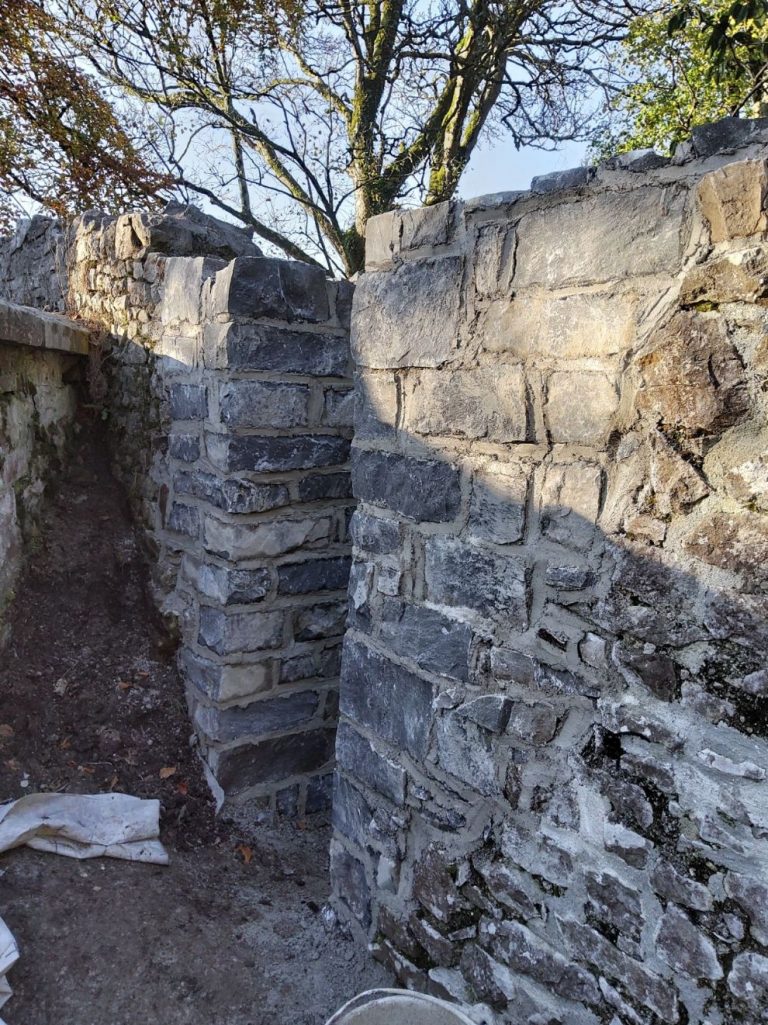 Strokestown Park House - stone wall repair